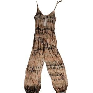 Ariella Tie Dye Jumpsuit Drawstring Waist Sleeveless Casual Women's